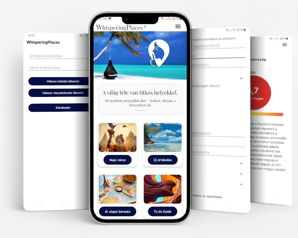 Mockups der WhisperingPlaces-App